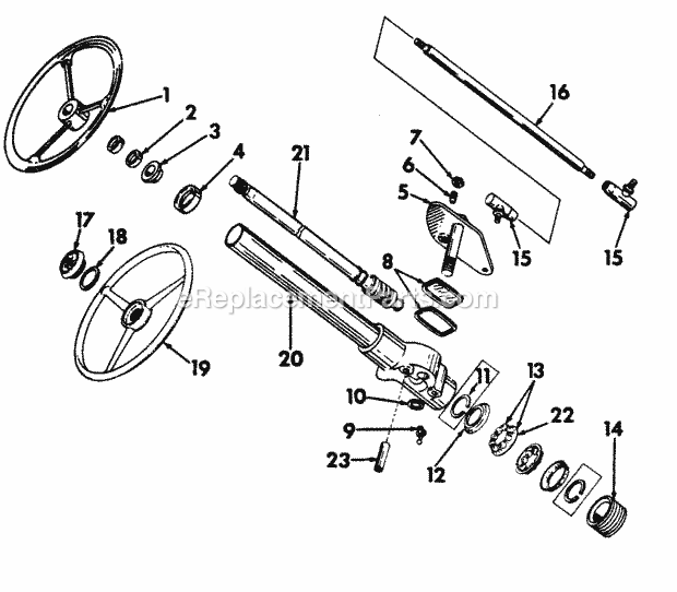Steering Gear & Connections Diagram and Parts List for 70  Cub Cadet Lawn Tractor